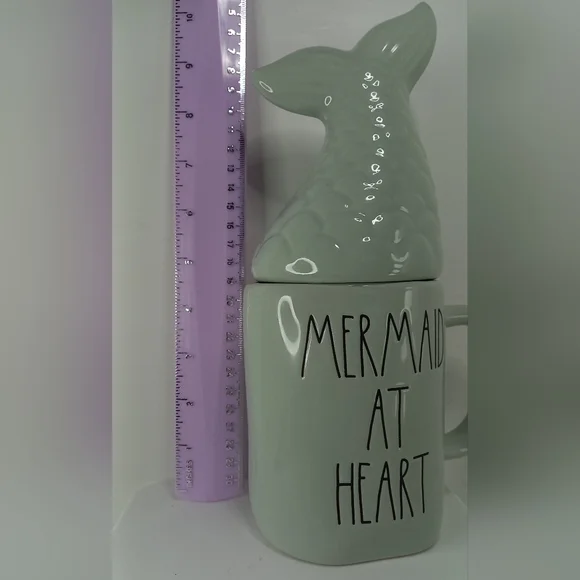 Rae Dunn "MERMAID AT HEART" Mug With Topper - Picture 4 of 5
